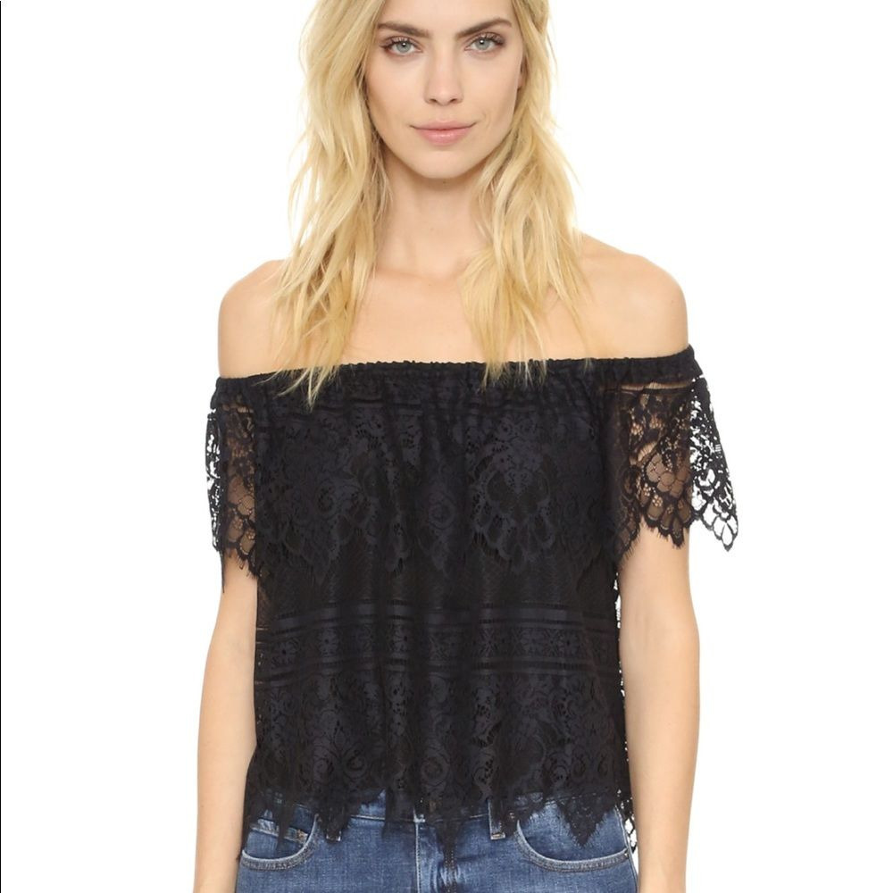 Cupcakes & Cashmere off the shoulder top